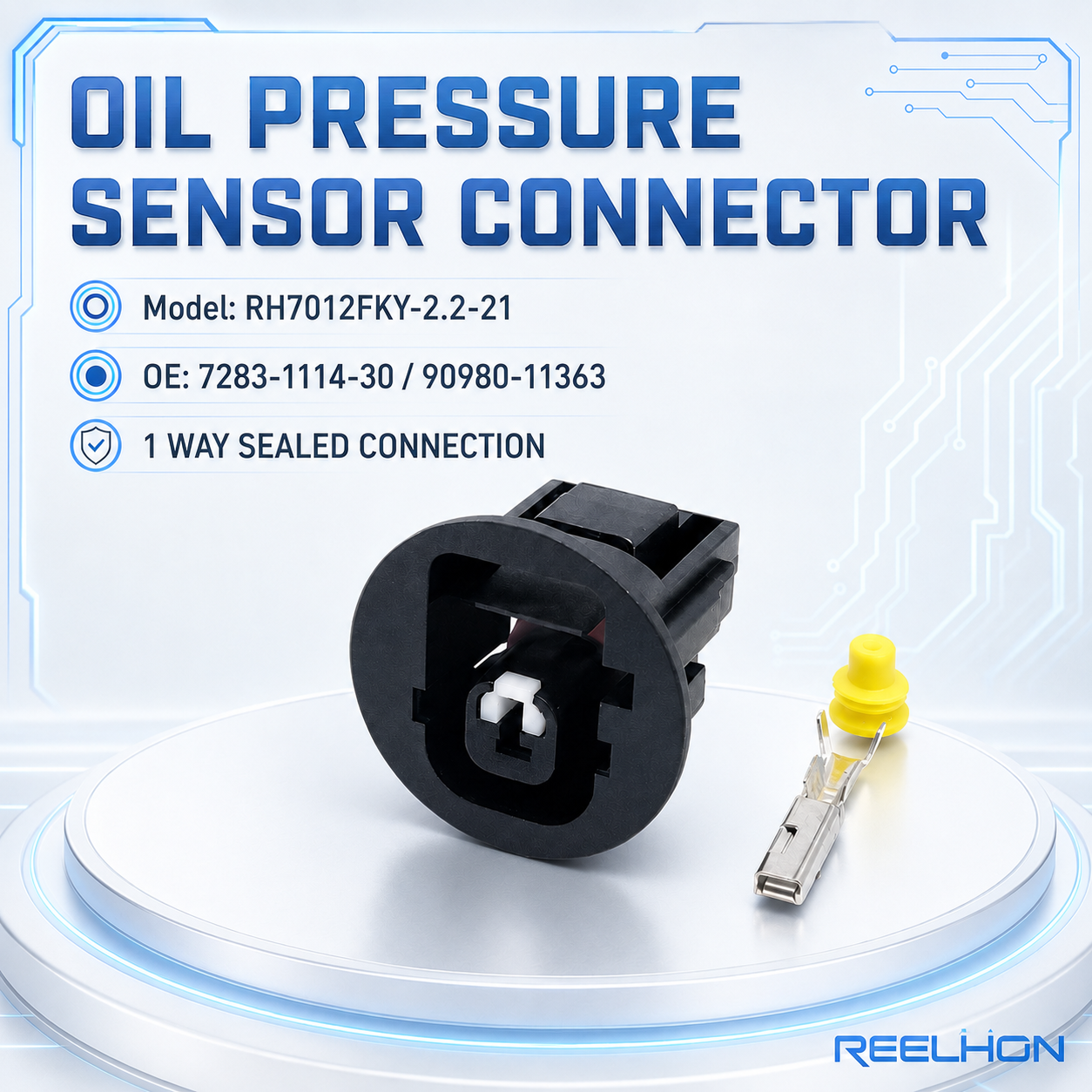 7012FKY-2.2-21 7283-1114-30 1 Pin Waterproof Sealed Female Auto Connector for Toyota Oil Pressure Sensor 90980-11363