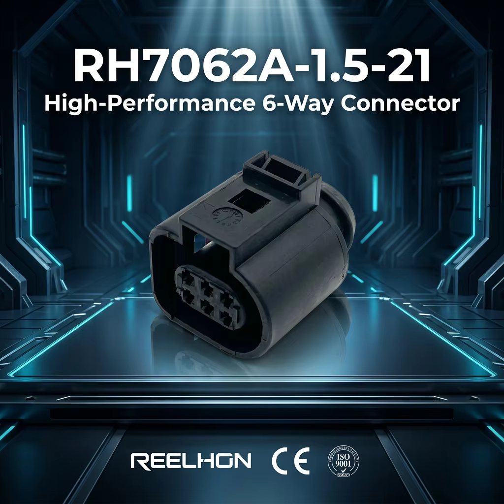 RH7062A-1.5-21/1J0973713/1813139-1، 12 فولت، 6 مواضع، غلاف سيّارتي لطرفيات أنثوية