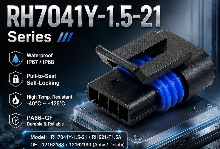 RH7041Y-1.5-21 4 Pin 12162188 12162190 Metri-Pack 150.2 Female Waterproof Connector