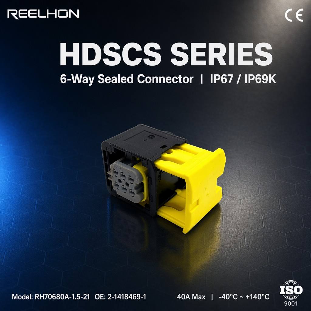 RH70680A-1.5-21 2-1418469-1 6 Pin Waterproof Female Grey HDSCS Heavy Duty Auto Connector for Truck Engine Chassis Harness
