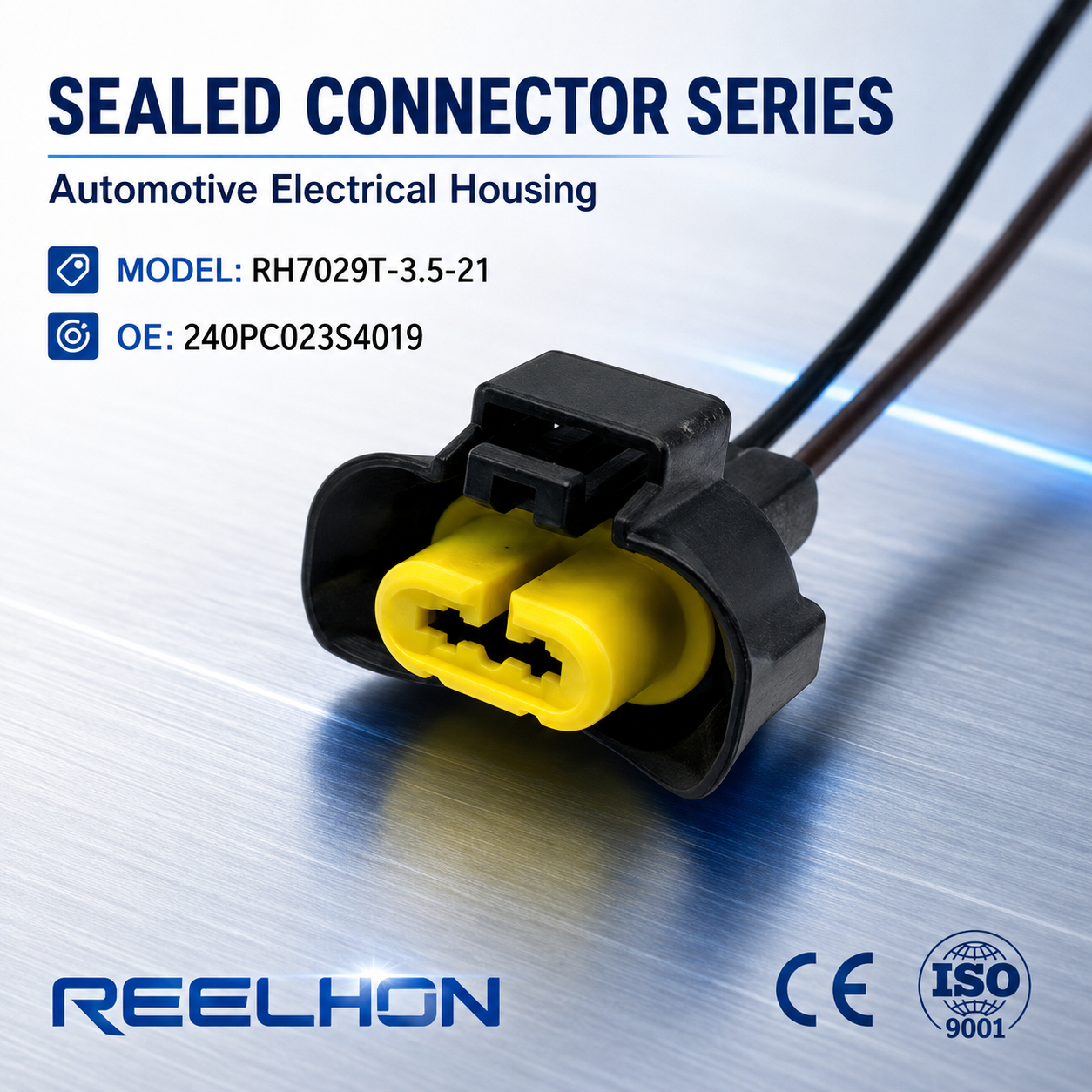 RH7029T-3.5-21 240PC023S4019 2 Pin Waterproof Sealed Female Auto Connector Pigtail for Peugeot Citroen Sensor Harness
