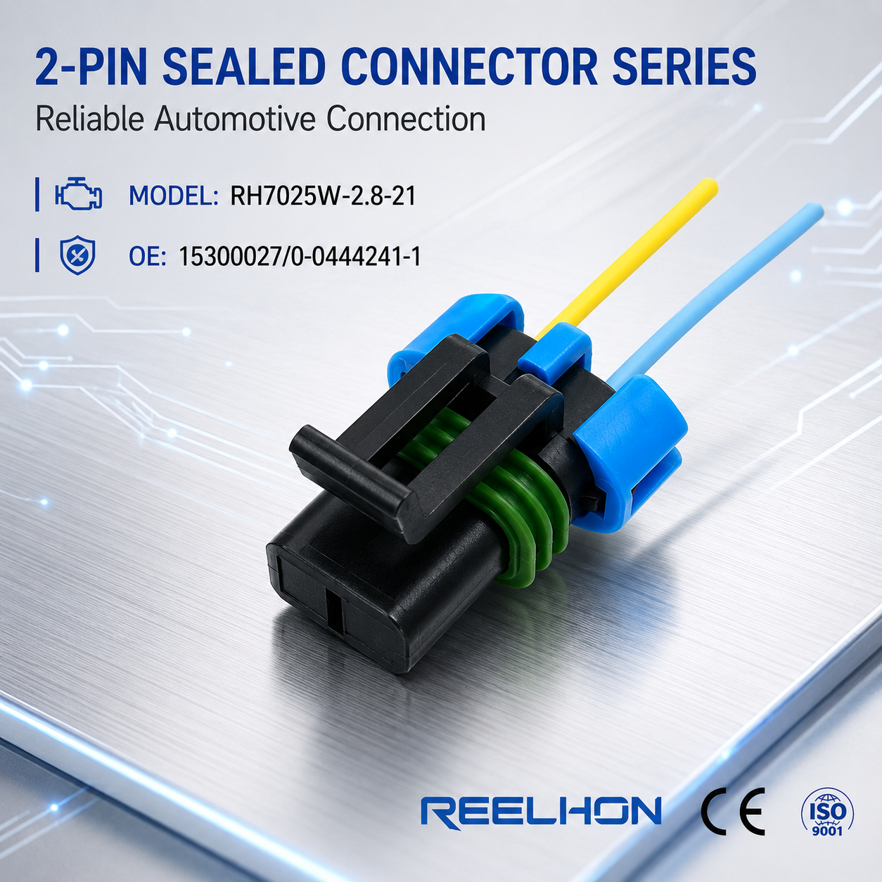 7025W-2.8-21 15300027 0-0444241-1 2 Pin Waterproof Sealed Blue CPA Auto Connector Pigtail for GM Chevy MAP Temperature Sensor