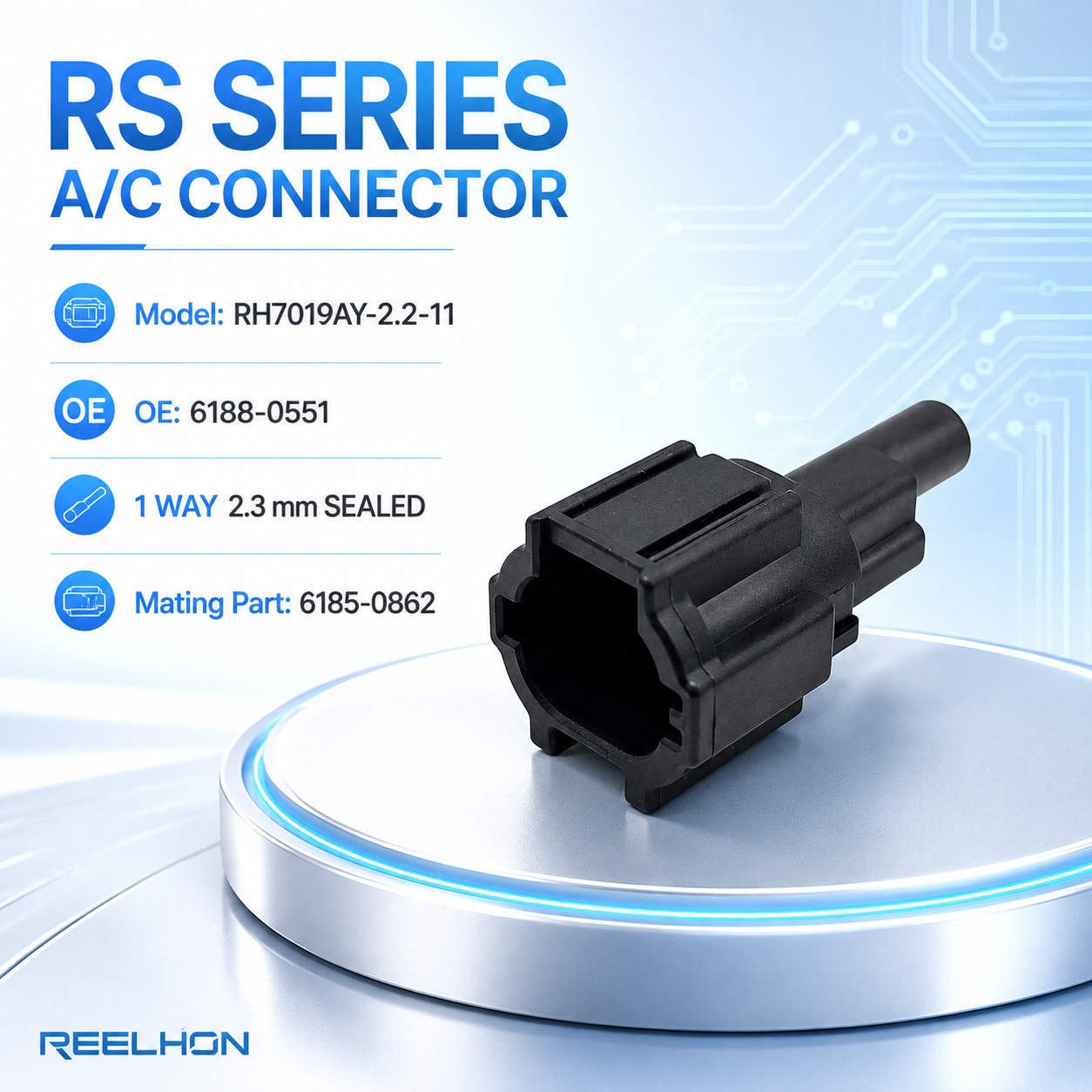 7019AY-2.2-11 6188-0551 1 Pin Waterproof Sealed Male Auto Connector for Sumitomo RS Series AC Compressor Sensor