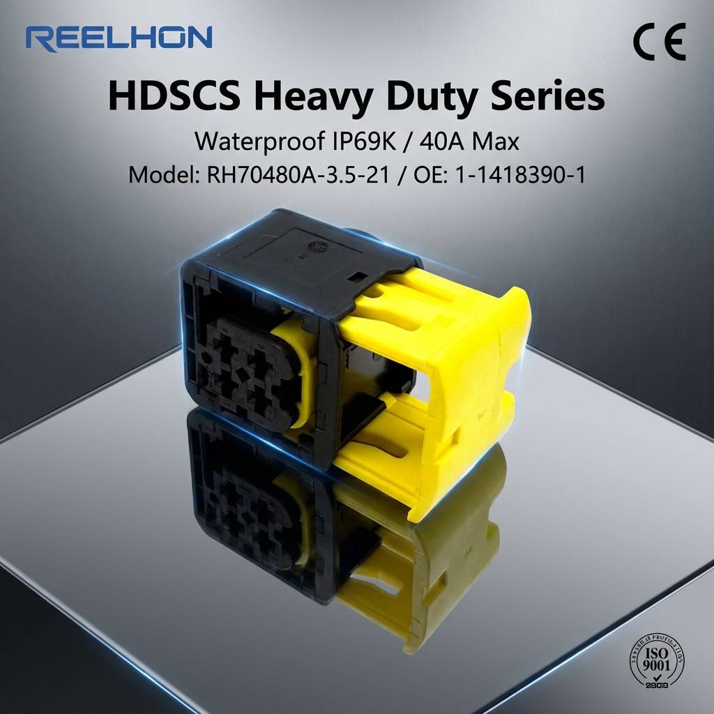 RH70480A-3.5-21 1-1418390-1 4 Pin Sealed Waterproof 2.8mm Series Auto Connector for Heavy Duty Truck Harness
