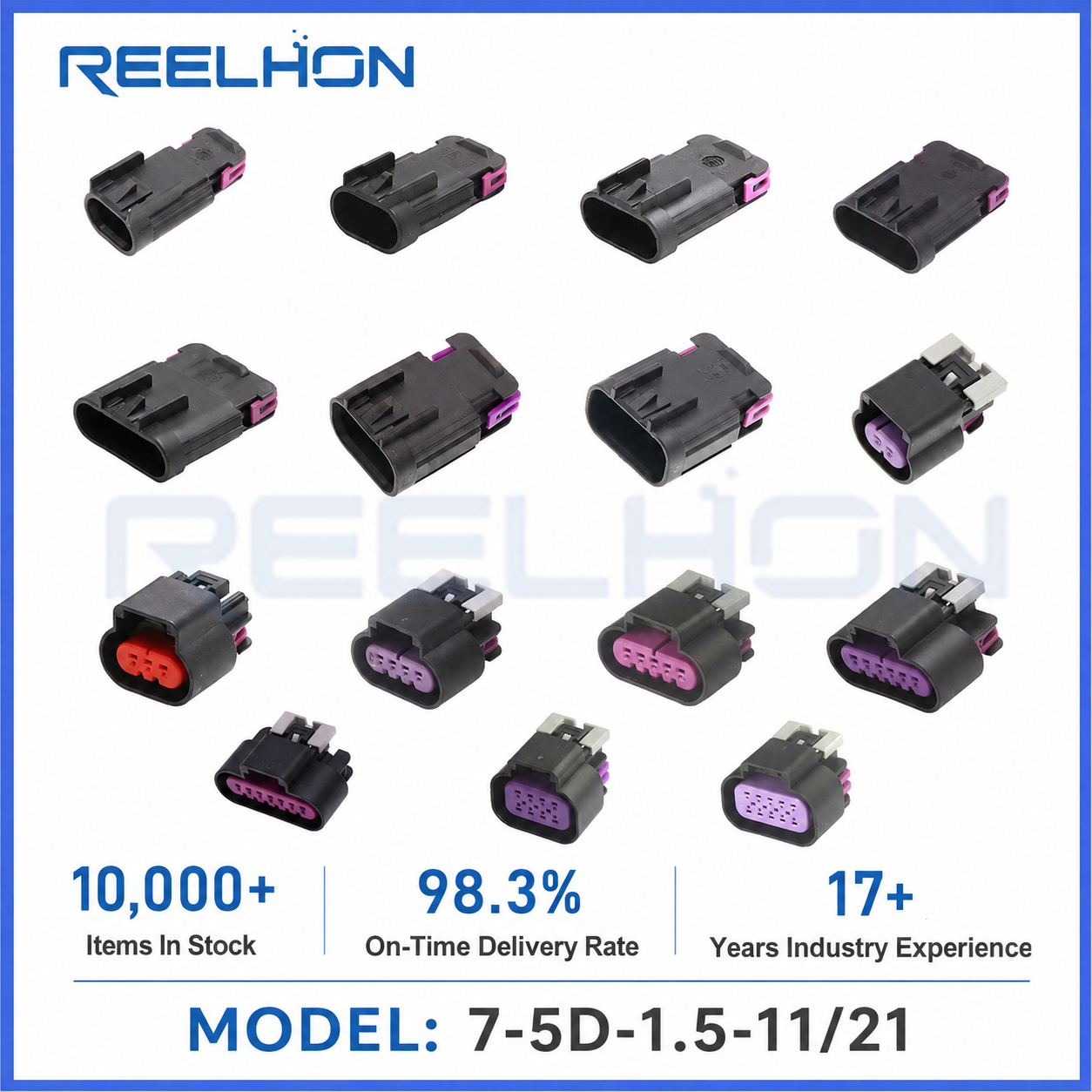 7-5D-1.5-11/21 1-10 Pin Waterproof MX150 Sealed Male Female Auto Connector with Lock for Car Light ECU Harness