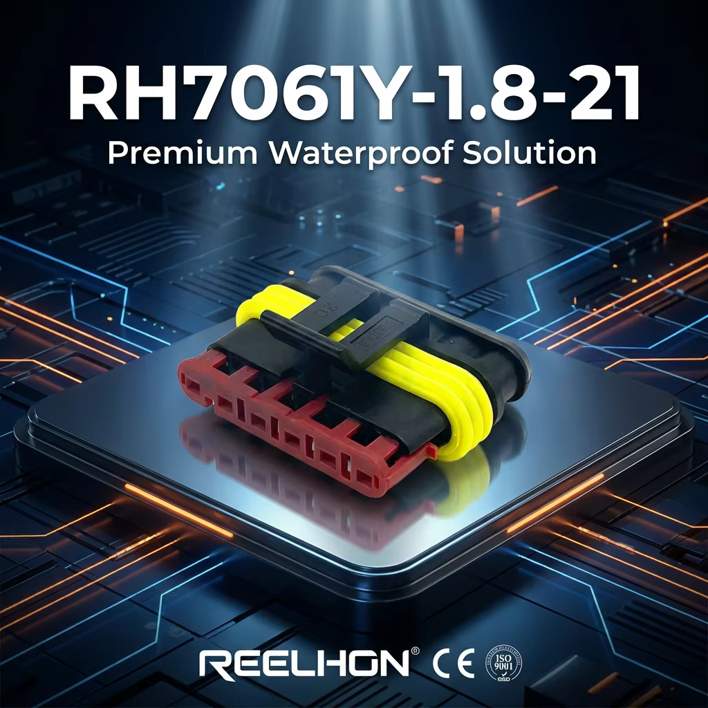 RH7061Y-1.8-21/282090-1، 12 فولت/24 فولت/48 فولت، 6 مواضع، غلاف سيّارتي لطرفيات أنثوية