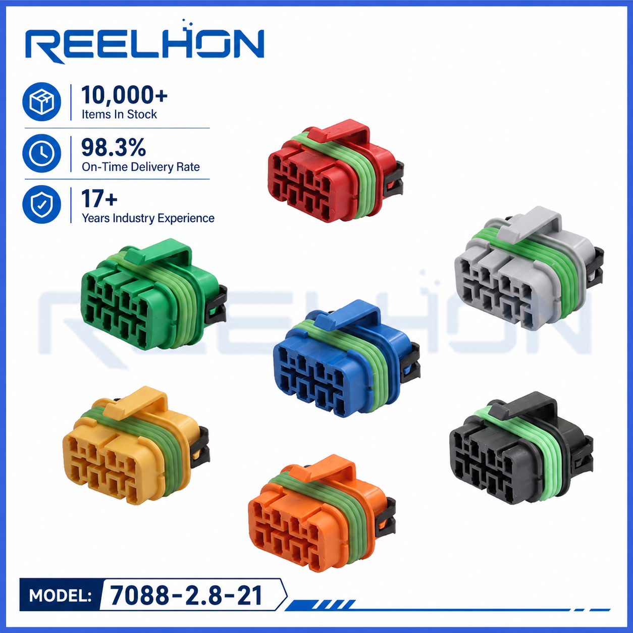 7088-2.8-21 8 Pin Waterproof Sealed 2.8mm Multi-Color Female Auto Connector for Toyota Honda BCM Signal Wiring Harness