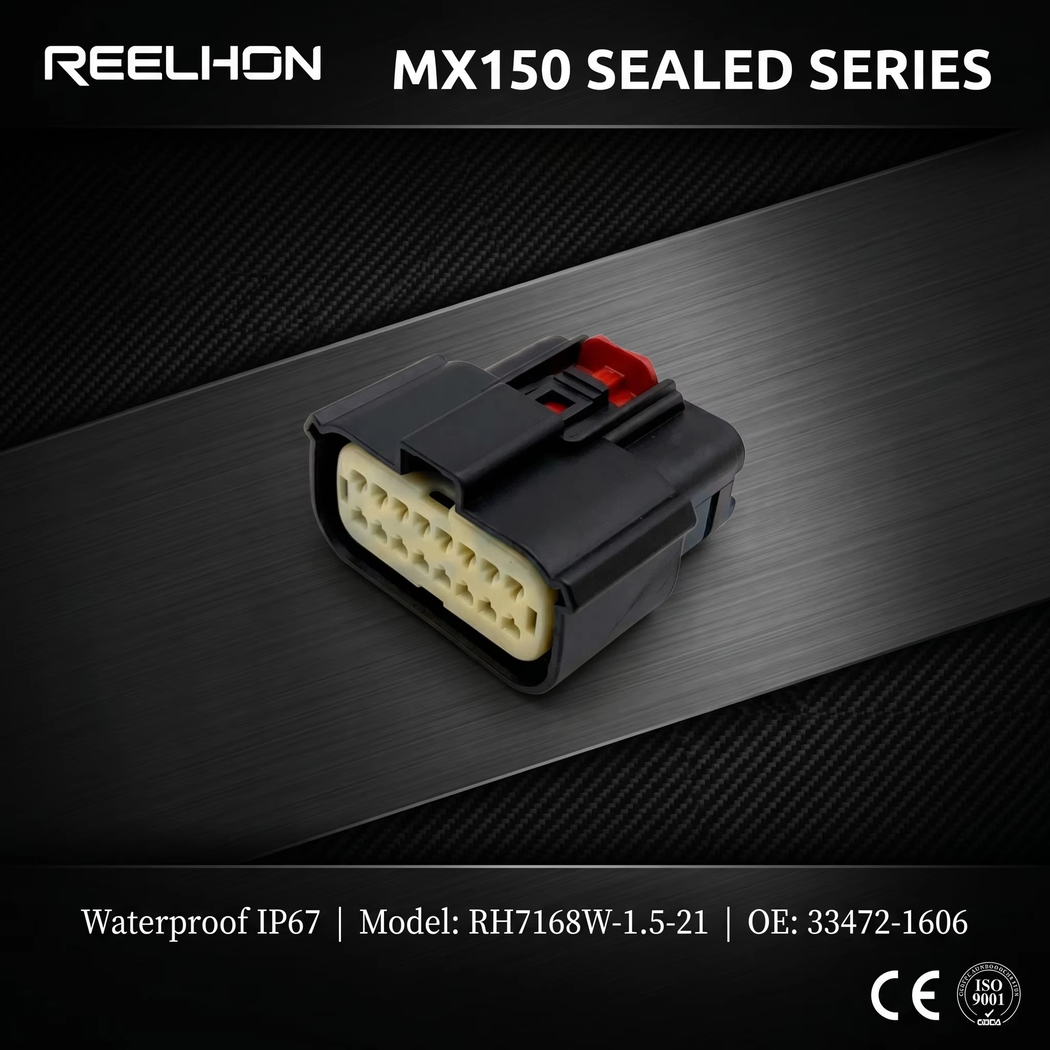 RH7168W-1.5-21 33472-1606 16 Pin Waterproof Female Automotive Connector for Ford GM Headlight ECU Plug Molex MX150 Series