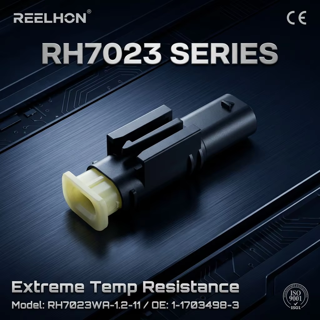 RH7023WA-1.2-11 1-1703498-3 2 Pin Sealed Waterproof Male 1.2mm Auto Connector for Engine Sensor Harness