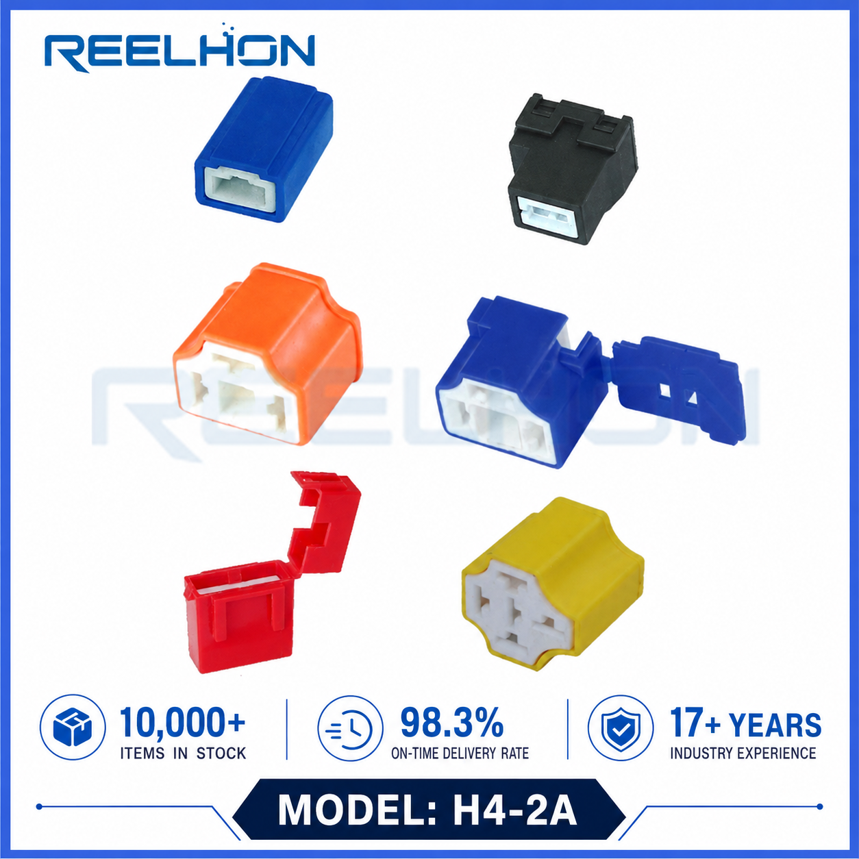 H4-2A H4 9003 HB2 Multi-Color Headlight Bulb Socket 3 Pin Female Auto Connector for Car Truck Motorcycle Lighting Harness