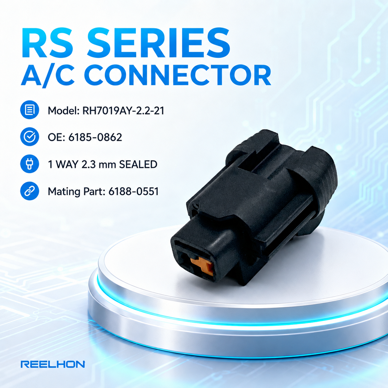 7019AY-2.2-21 6185-0862 1 Pin Waterproof Sealed Female Auto Connector for Sumitomo RS Series AC Compressor Sensor
