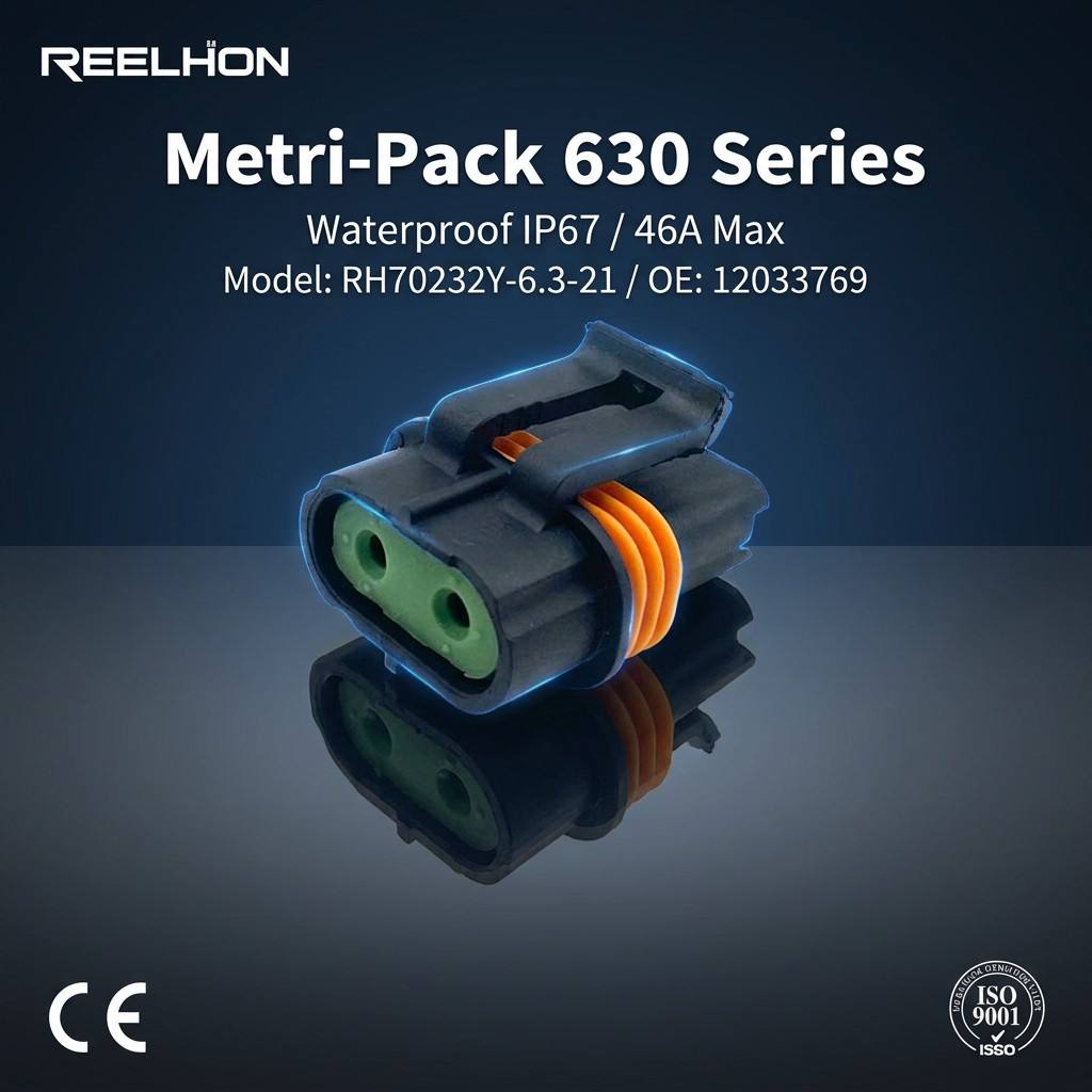 RH70232Y-6.3-21 12033769 2 Pin Waterproof Female Sealed Fuse Holder Auto Connector 