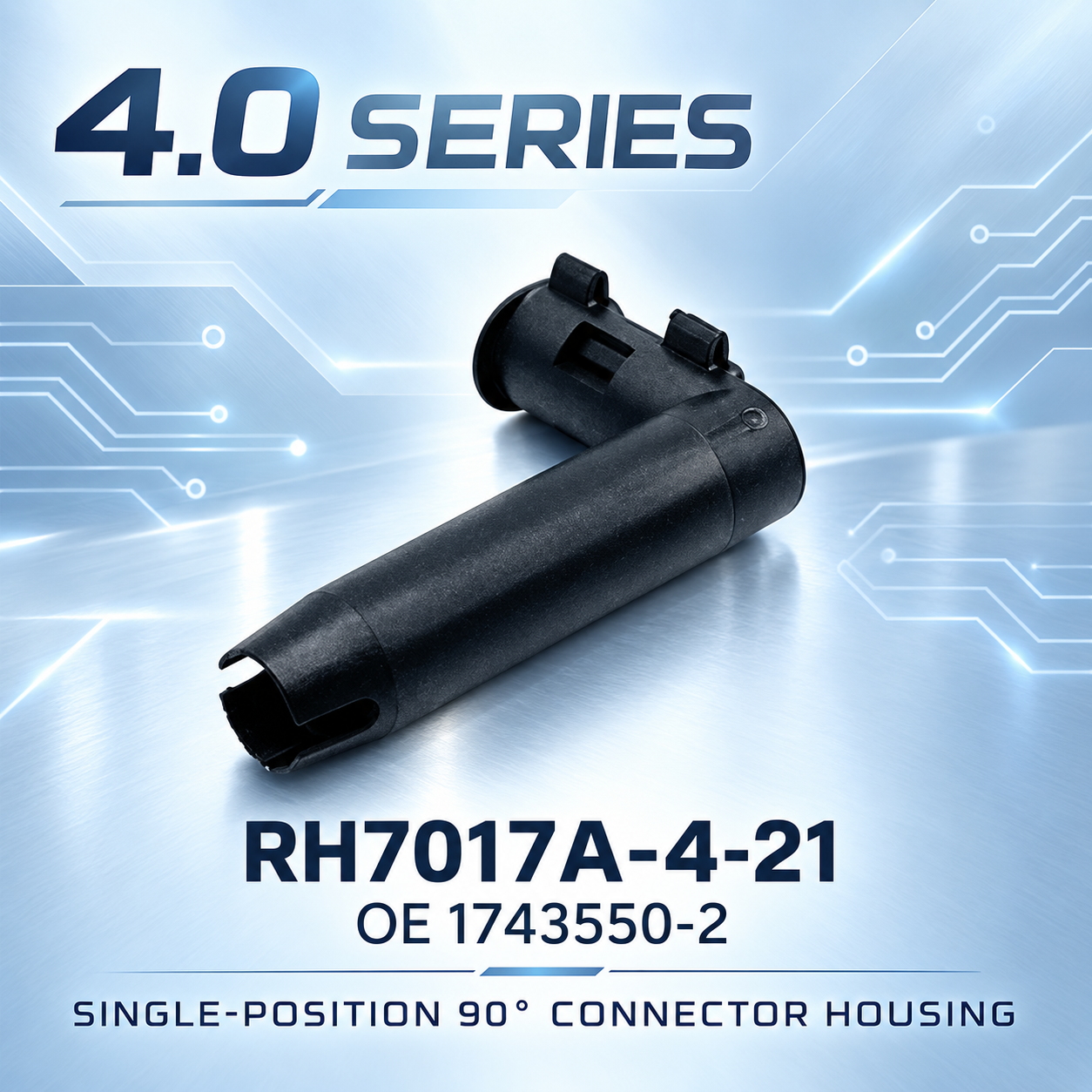 7017A-4-21 1743550-2 1 Pin 4mm 90 Degree Right Angle Glow Plug Female Connector for Diesel Engine Wire Harness