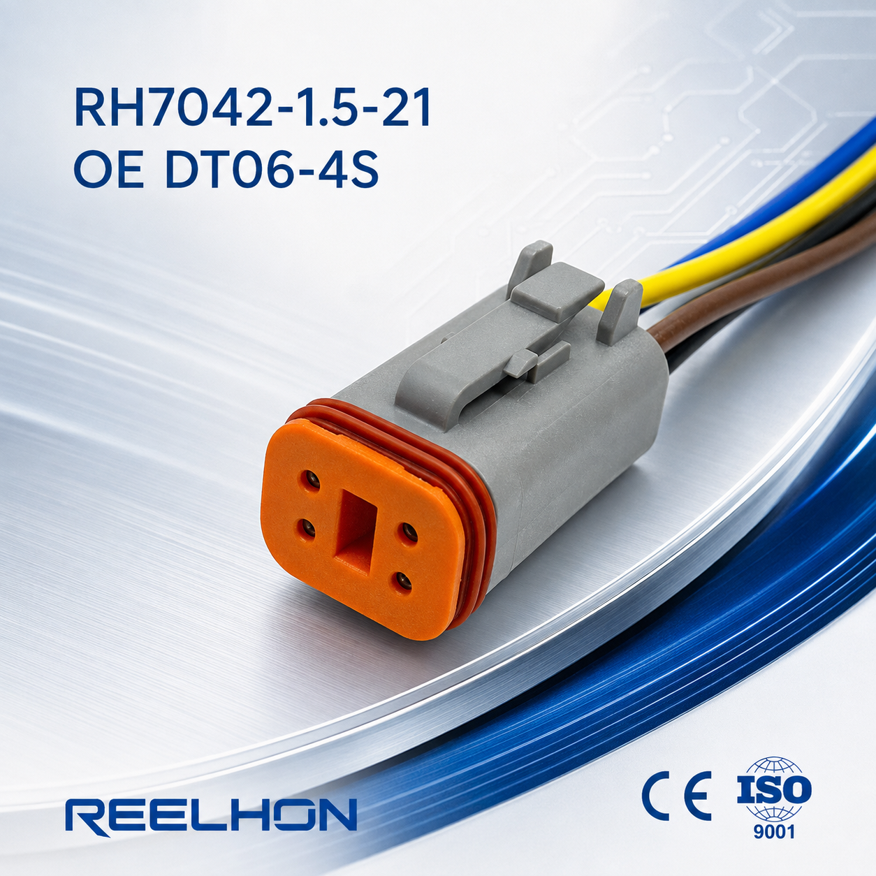 ตัวเชื่อมต่ออัตโนมัติแบบกันน้ำ 4 ขา รุ่น 7042-1.5-21 และ DT06-4S แบบเดทช์ DT สำหรับสายไฟระบบหนัก พ่วงรถเอทีวี และเรือ