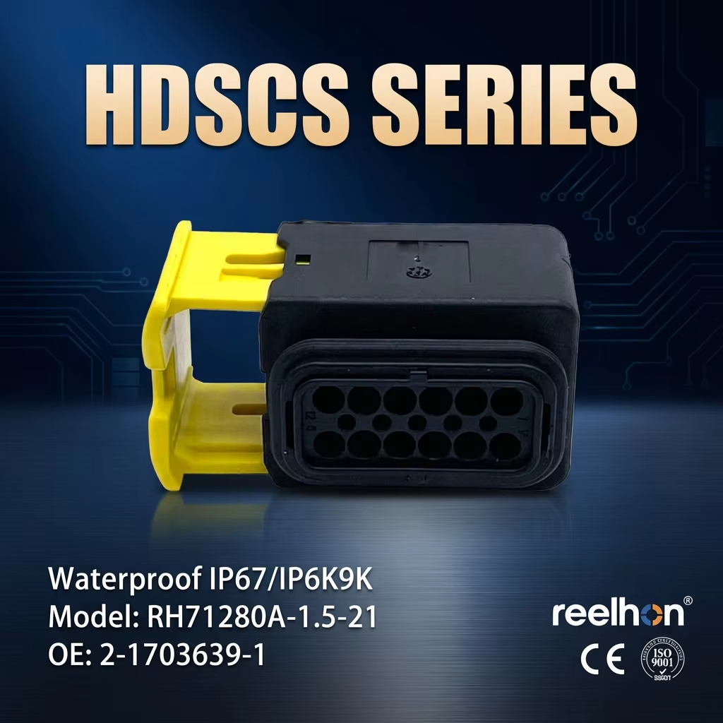 الغلاف السيارات RH71280A-1.5-21/2-1703639-1 موصل ذو 12 موضعًا للطرف الأنثوي