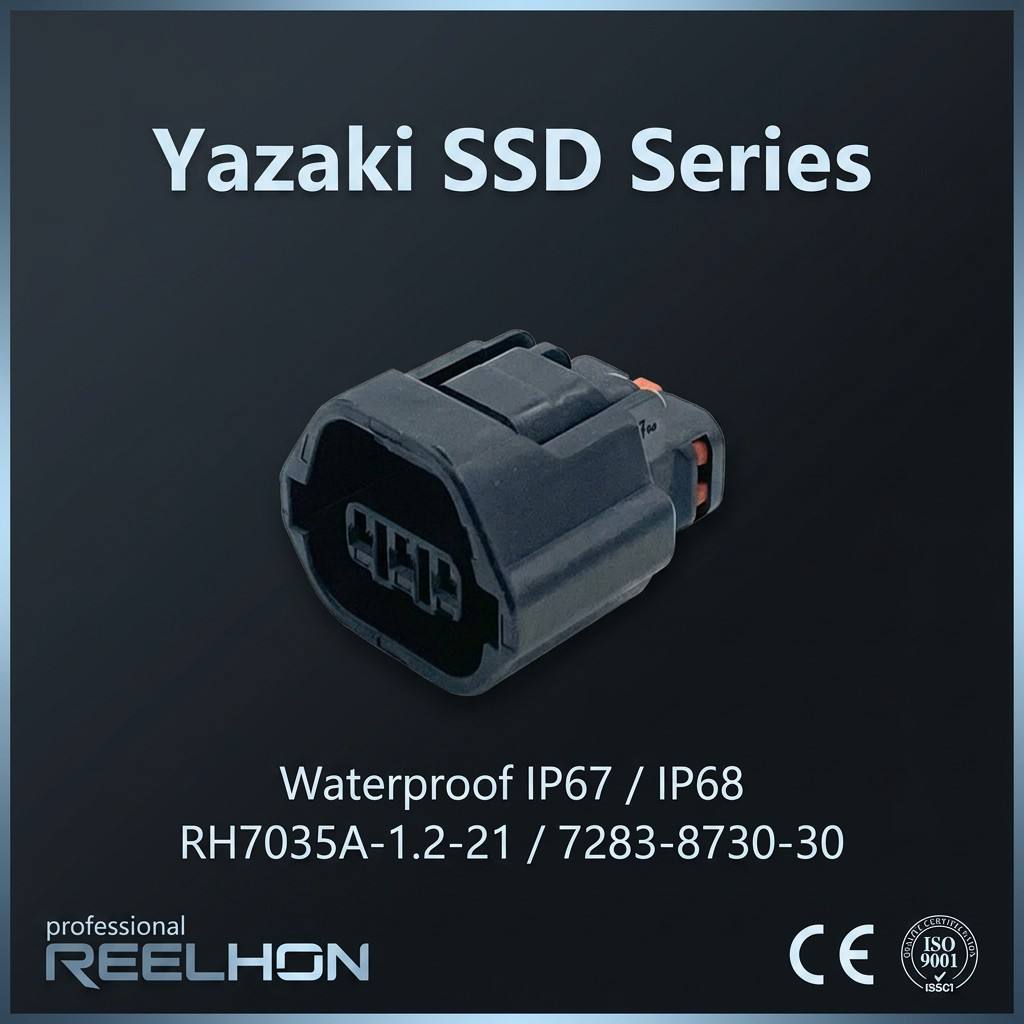 RH7035A-1.2-21 7283-8730-30 3 Pin Waterproof Female Sealed 0.64mm Auto Connector for Camshaft Wheel Speed Sensor Harness