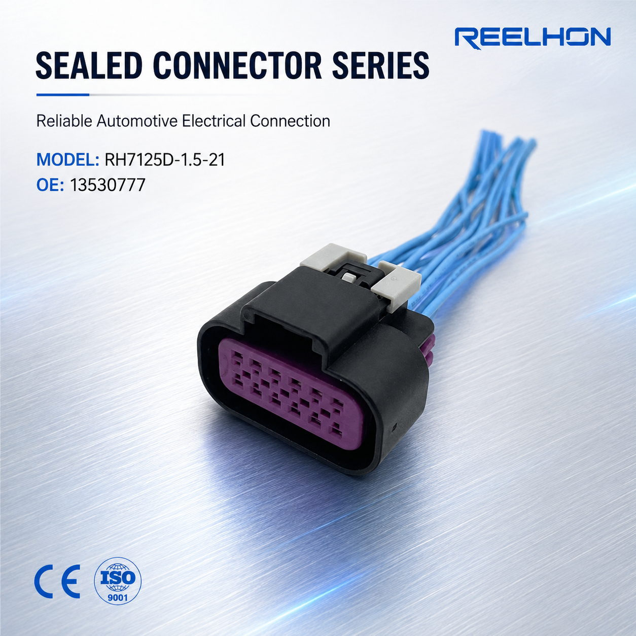 RH7125D-1.5-21 13530777 Penyambung Automotif Betina Kedap Air 12 Pin dengan Ekor untuk Harness Pemalam Sensor TCM GM Chevy