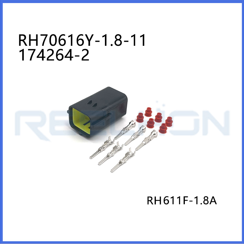 RH70616Y-1.8-11/174264-2  12 V, 6 Position, Automotive Housing for Male Terminals