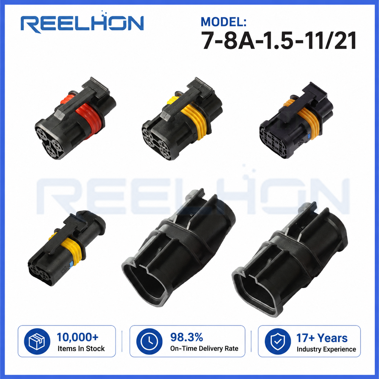 7-8A-1.5-11/21 3-4 Pin Waterproof Sealed 1.5mm High-Current Male Female Auto Connector for Car Fan Relay Power Harness
