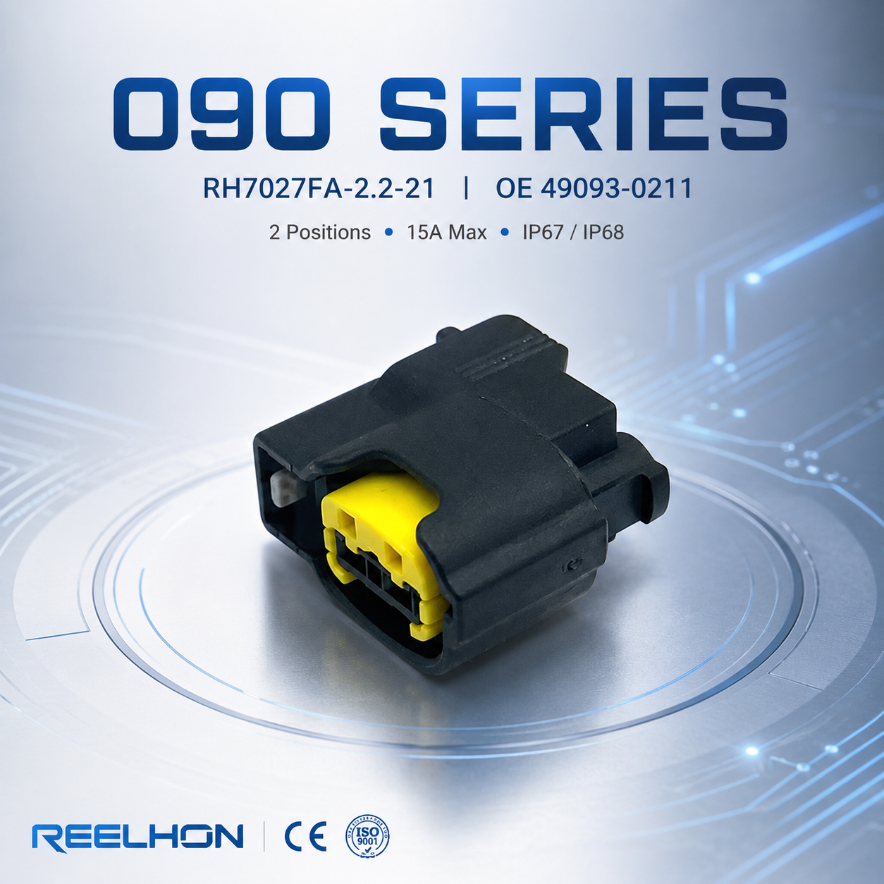 7027FA-2.2-21 49093-0211 2 Pin Waterproof Female Sealed 2.2mm Series Auto Connector for Hyundai Kia Ignition Coil