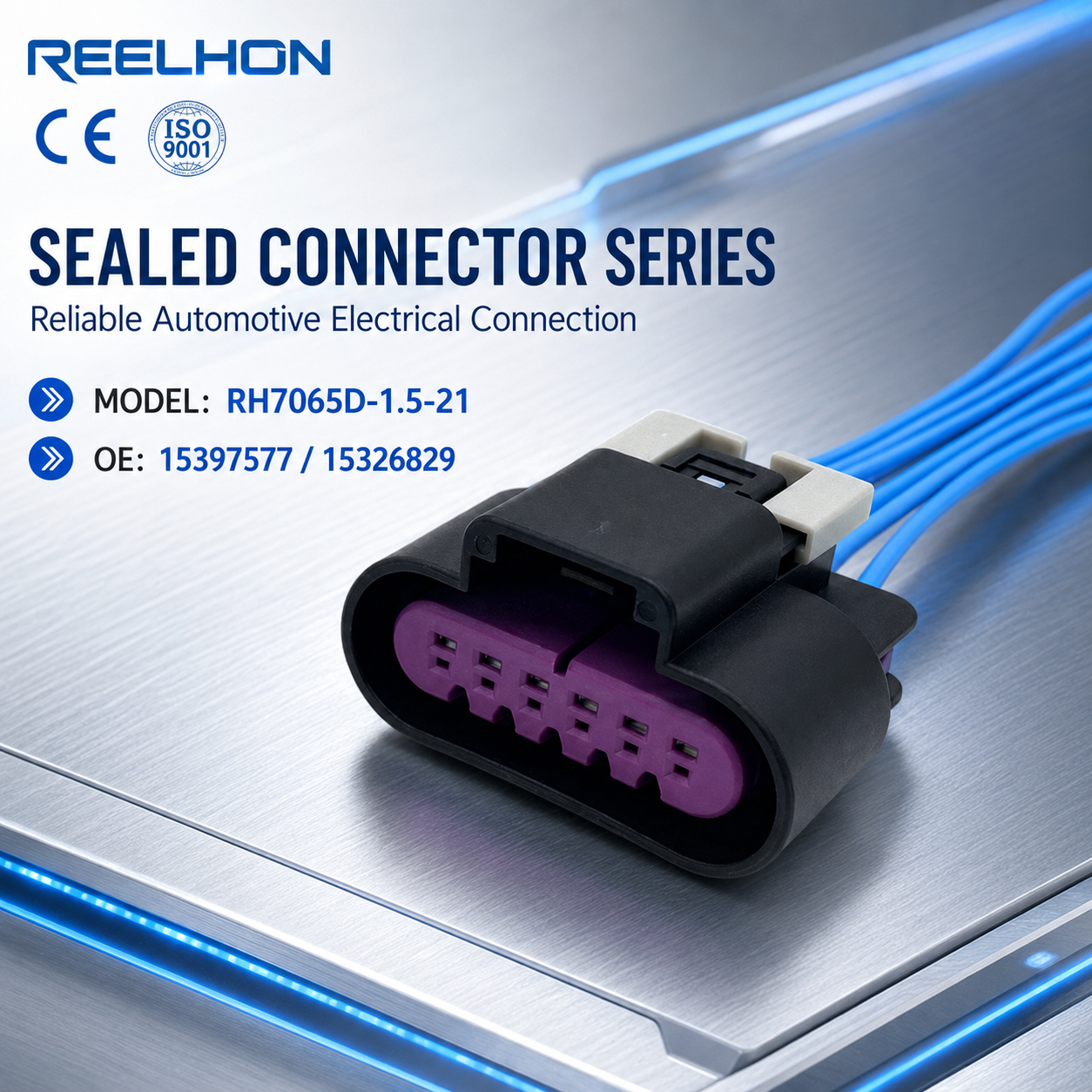 conector automotriz hermético femenino de 7065D-1.5-21, 15397577, 15326829, de 6 pines, con derivación para sensor MAF de GM y Opel