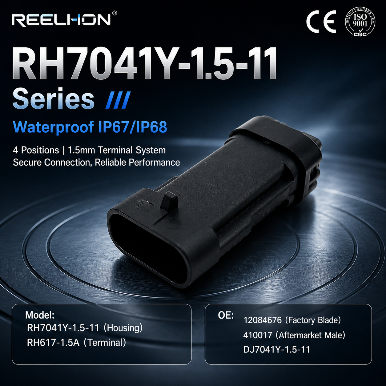 RH7041Y-1.5-11 4 Pin Male Plug Waterproof Connector for GM Ignition Coil