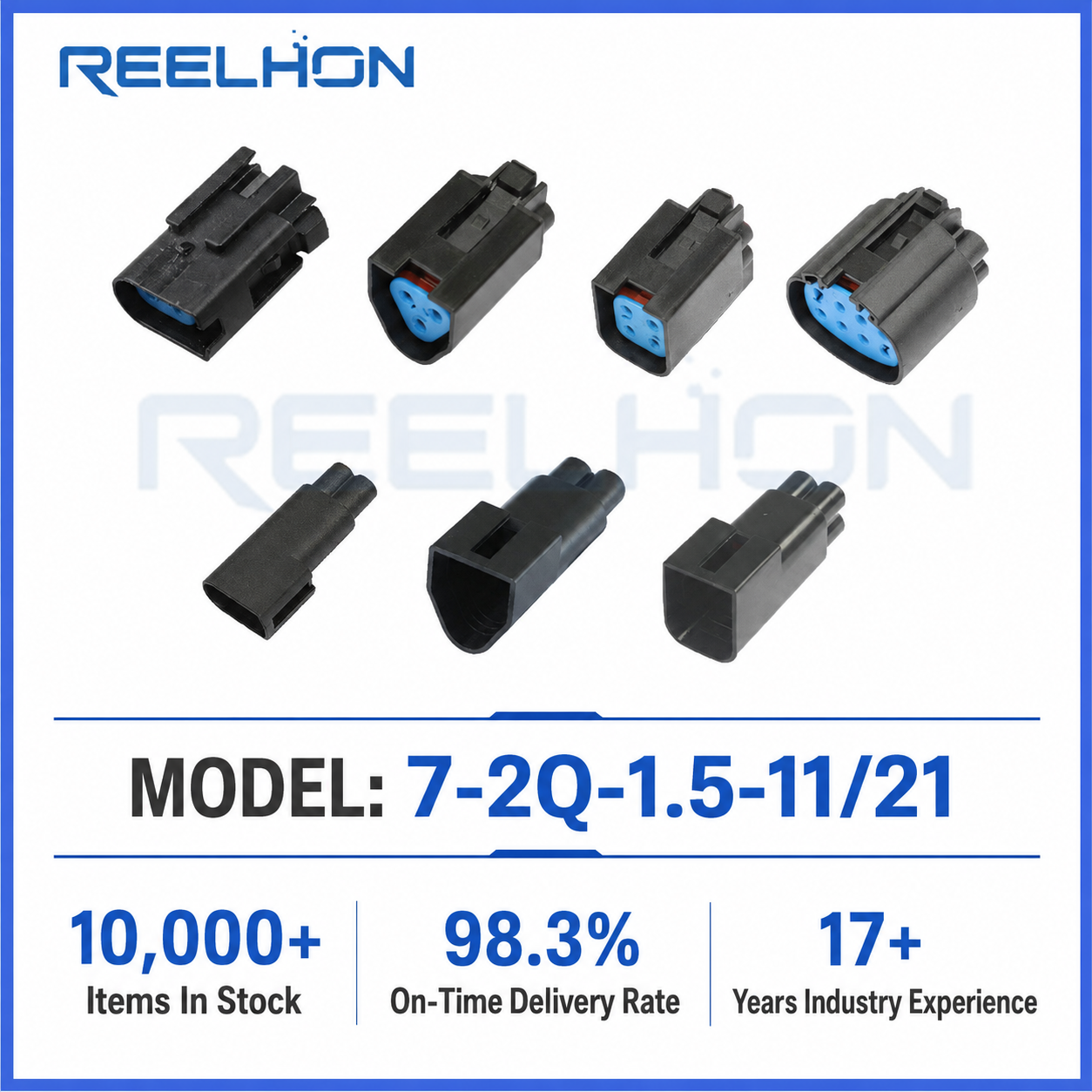 7-2Q-1.5-11/21 1-4 Pin Waterproof Sealed EV1 1.5mm Blue Seal Auto Connector for Fuel Injector Engine Sensor Harness