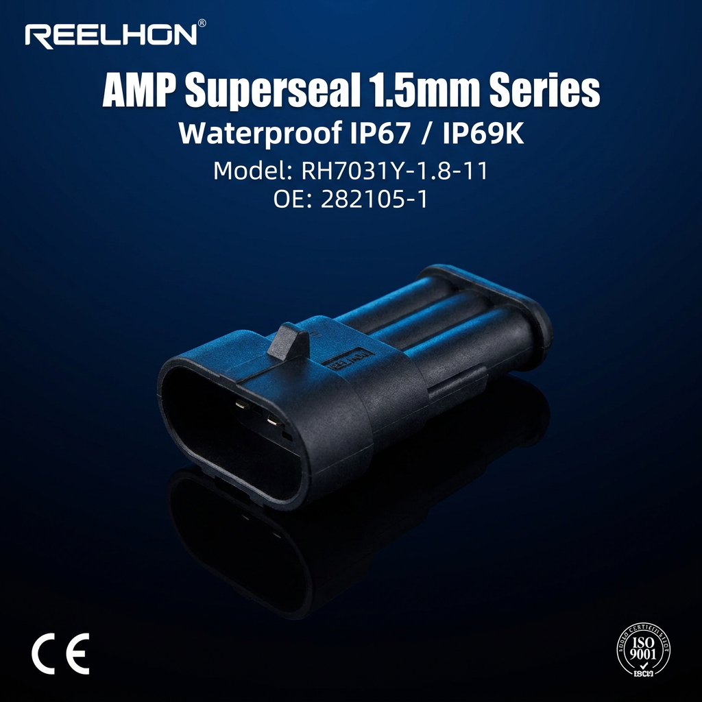 RH7031Y-1.8-11 3 Pin 282105-1 AMP Superseal 1.5 Male Waterproof Connector