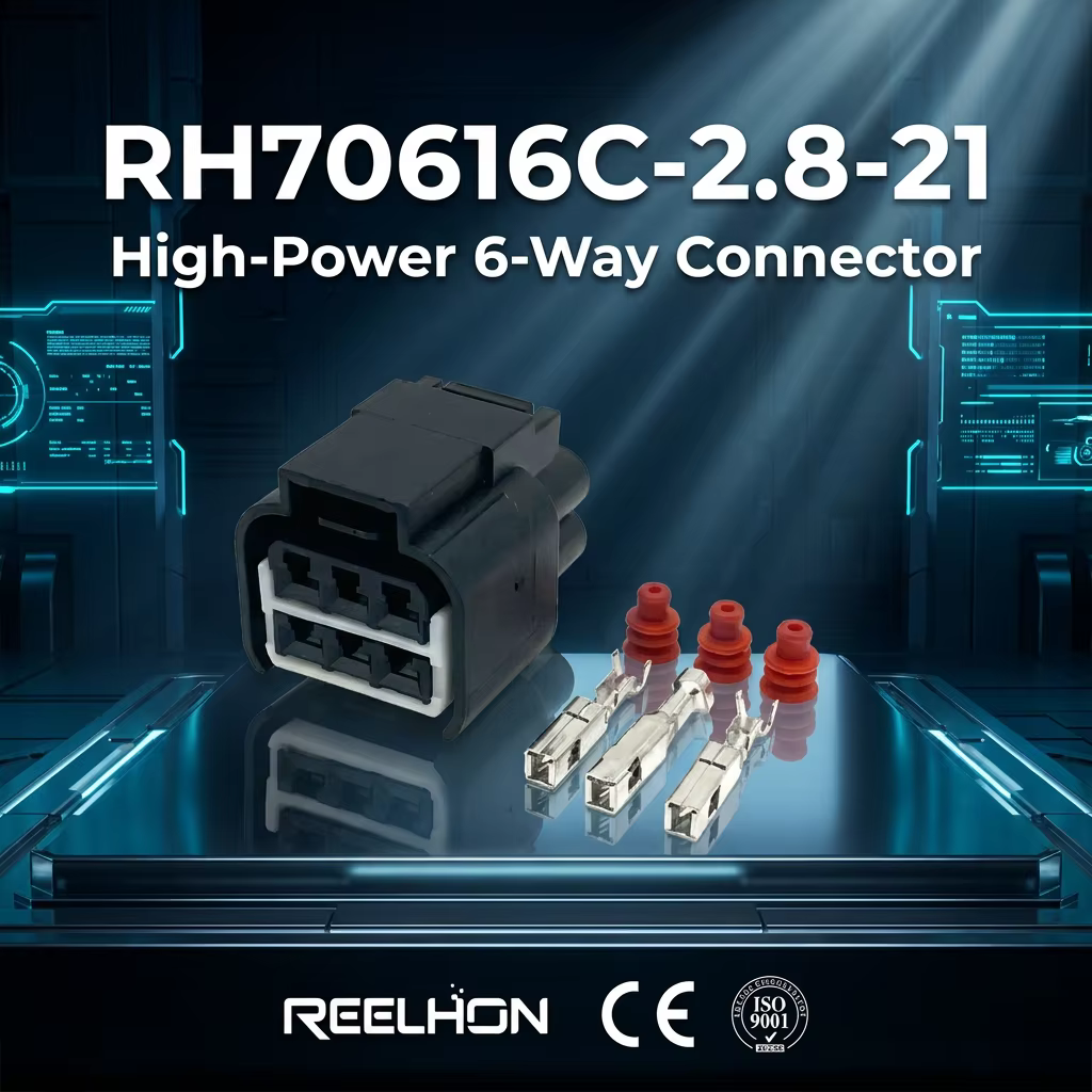 RH70616C-2.8-21/936257-2 12 V, 6 Position, Automotive Housing for Female Terminals