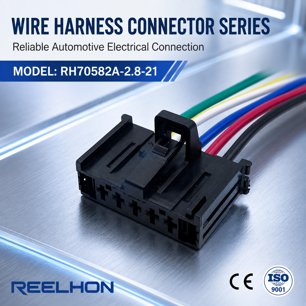 RH70582A-2.8-21 10 Pin Dual-Row Sealed Female Auto Connector Pigtail for BCM Instrument Cluster Multi-Circuit Wiring Harness