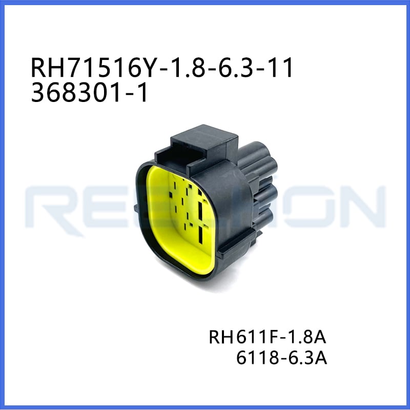 RH71516Y-1.8-6.3-11/368301-1 12 V, 15 Position, Automotive Cap, Wire-to-Wire, 8.6 mm [.338 in] Centerline, Black, Wire & Cable, Power