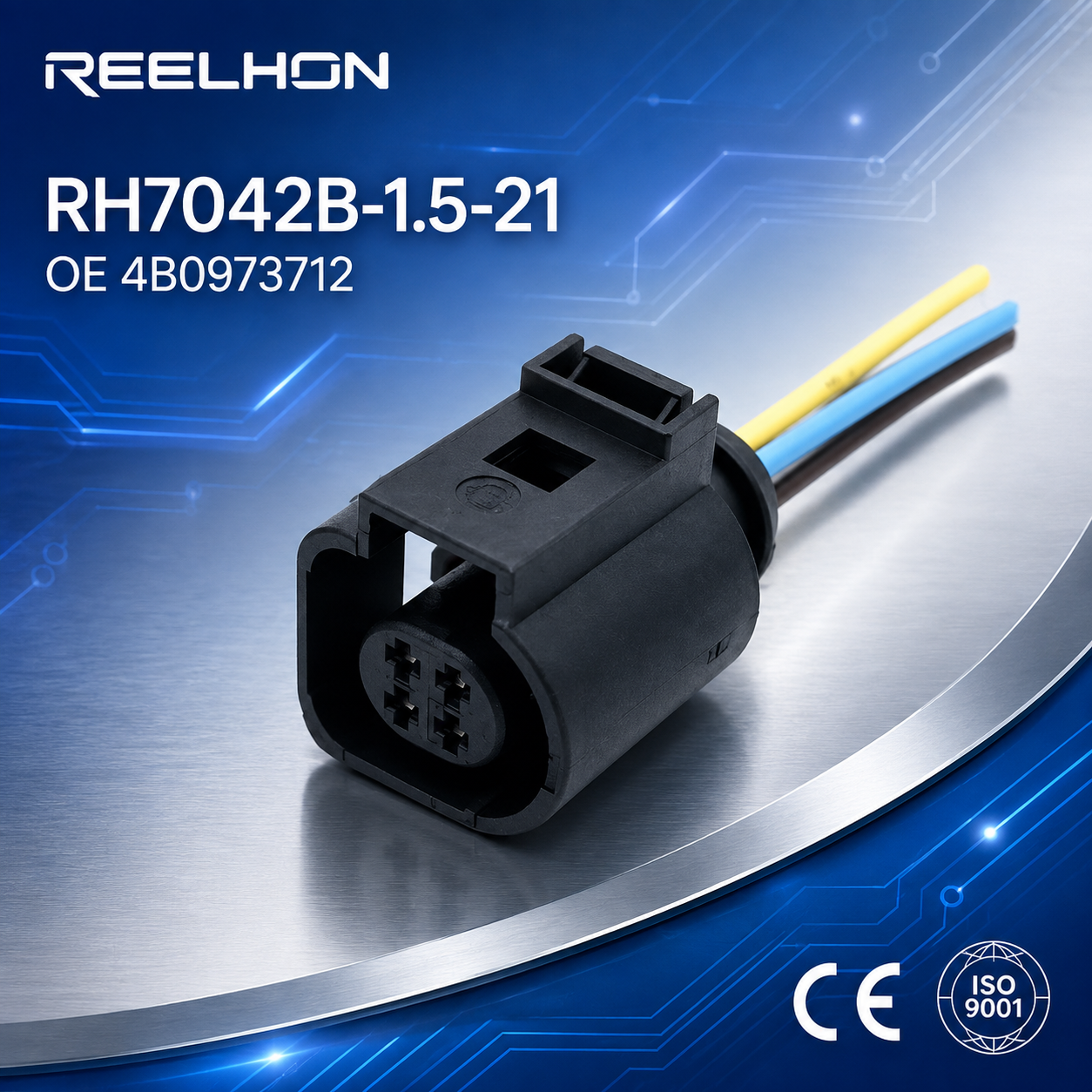 ตัวเชื่อมต่ออัตโนมัติแบบกันน้ำทรงกลม 4 ขา รุ่น 7042B-1.5-21 และ 4B0973712 สำหรับสายสัญญาณเซ็นเซอร์ความเร็ว ABS ของออเดี้ยและโฟล์คส์วาเก้น