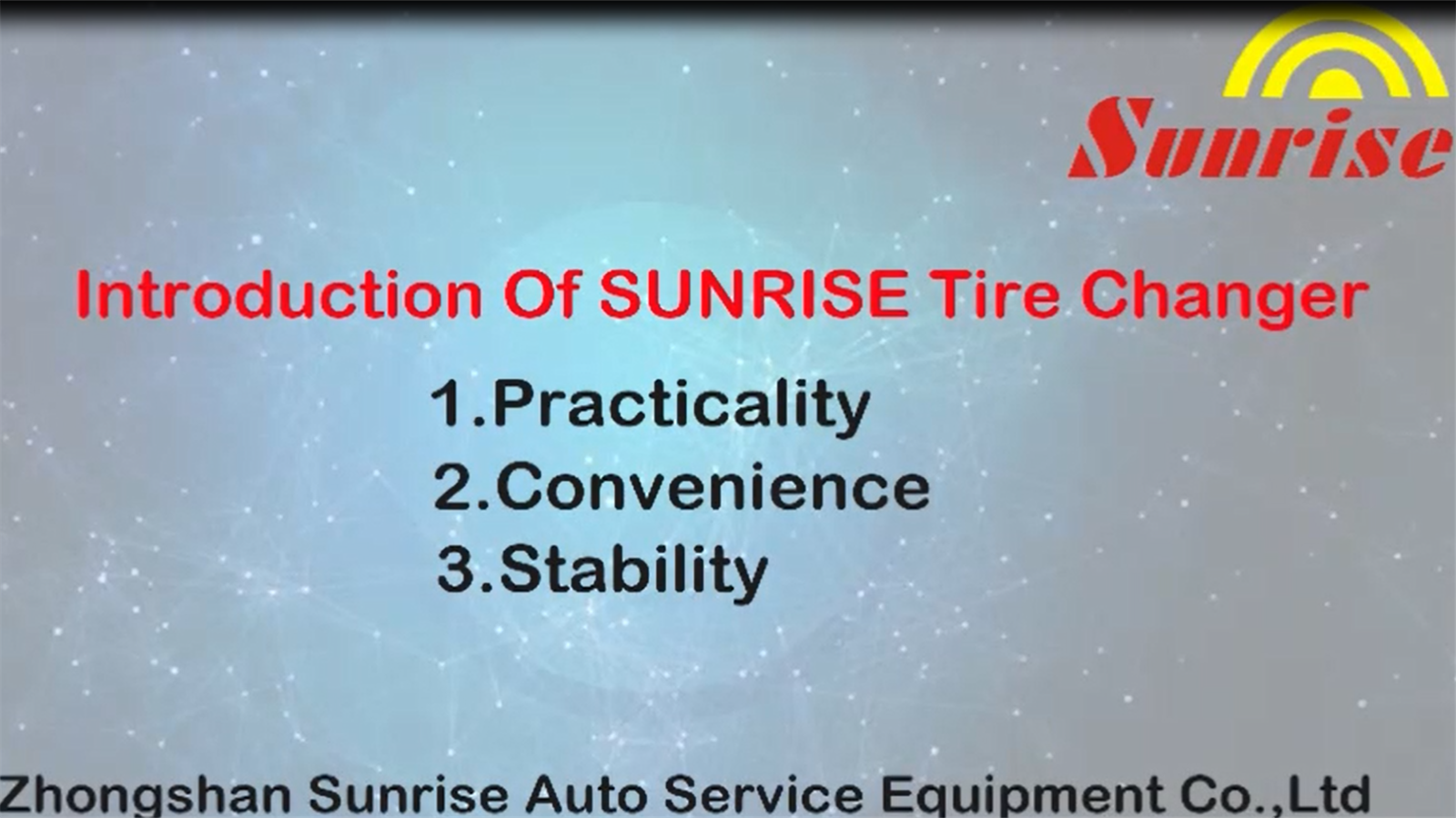 Introduction Of SUNRISE Tire Changer