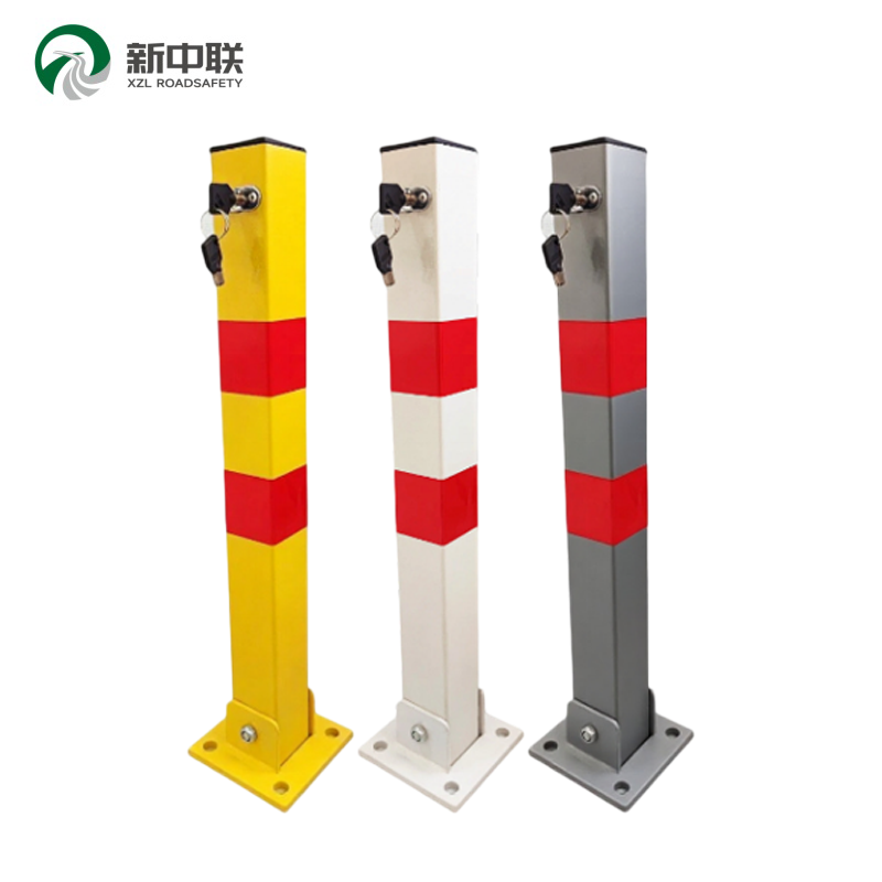 Low‑Profile Reflective Hinged Parking Post Collapsible Parking Bollard