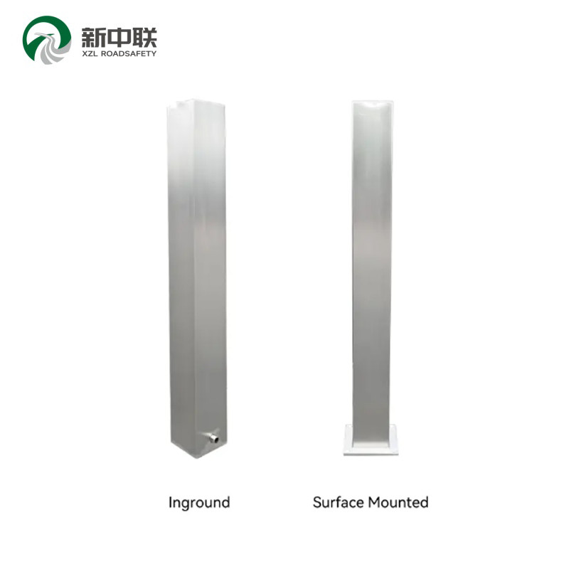 Square Top Fixed Stainless Steel Security Bollard Anti Collision Traffic Steel Safety Bollard