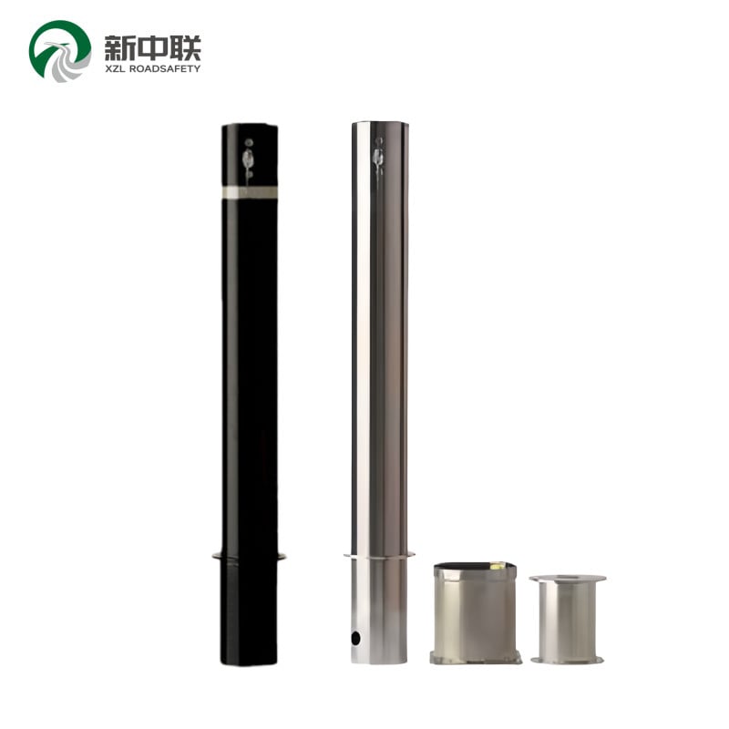 Removable Lockable Round Bollard Parking Security Post for Driveway Safety