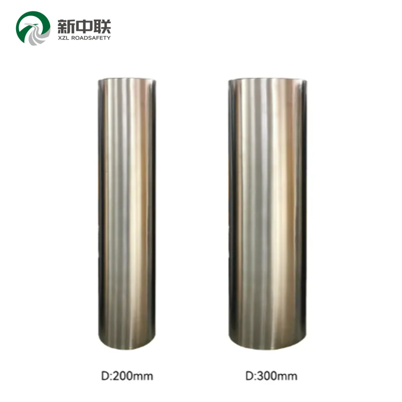 Fixed Stainless Steel Security Bollard Flat Top Anti Collision Driveway Traffic Safety Steel Bollard