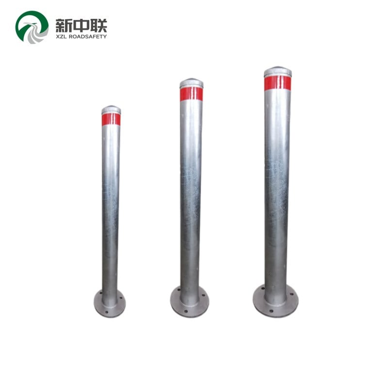 Polished‑cap Fixed Carbon Steel Security Bollard Galvanized Anti‑Collision Traffic Steel Bollard