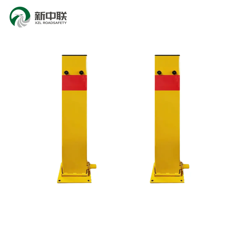 Reflective Hinged Parking Post Collapsible Parking Bollard Foldable Bollards