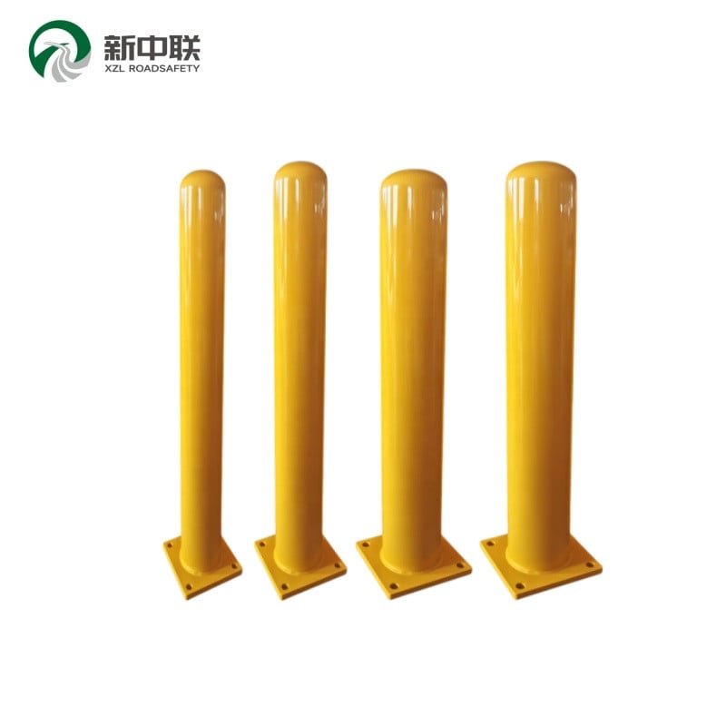 High‑Impact‑Load Traffic Steel Bollard Yellow Surface Mounted Bollard