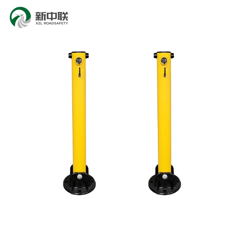 Compact Hinged Lockable Parking Post Collapsible Parking Bollard Small Foldable Bollards