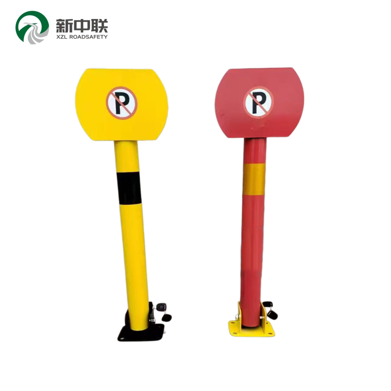 Sign‑Plate Hinged Lockable Parking Post Collapsible Parking Bollard Foldable Bollards