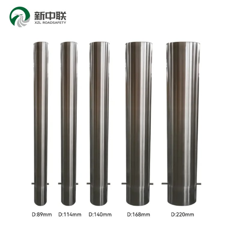 Fixed Stainless Steel Security Bollard Anti Collision Traffic Steel Safety Bollard
