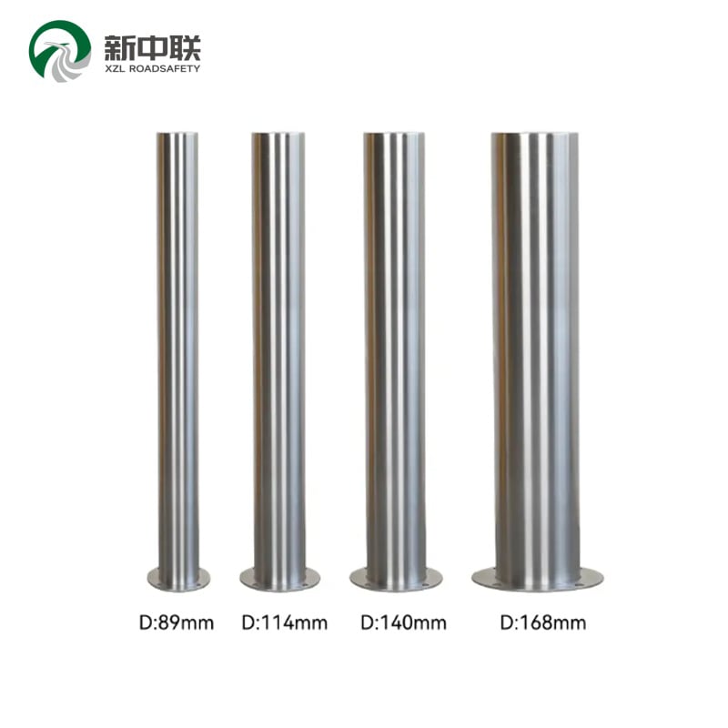 High Height Flat Top Fixed Stainless Steel Security Bollard Anti Collision Traffic Steel Safety Bollard