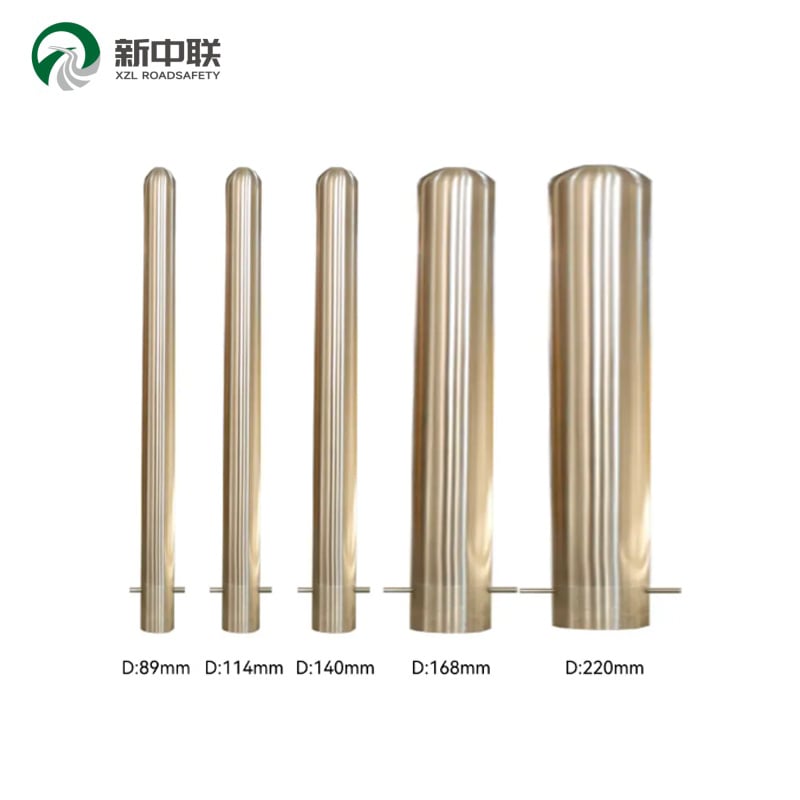 Serrated Top Fixed Stainless Steel Security Bollard Anti Collision Traffic Steel Safety Bollard