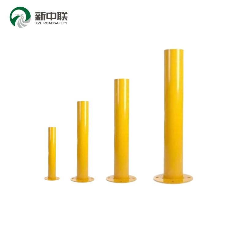 Yellow‑color Reflective Band Galvanized Anti‑Crash Steel Bollard Outdoor Public Area Road Safety Barrier