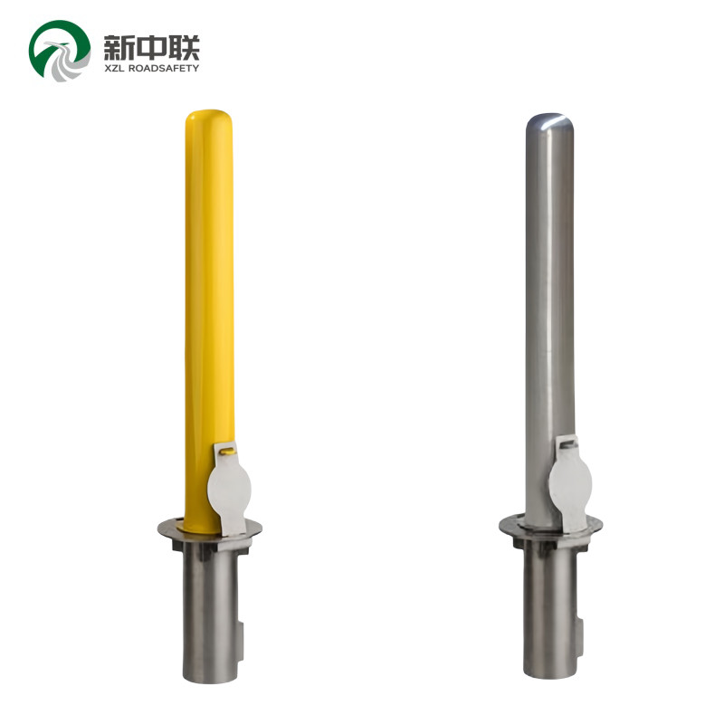 Yellow Removable Street Bollards Heavy Duty Removable Parking Posts Bollards