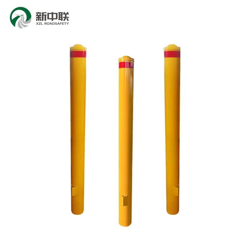 Yellow Carbon Steel Security Bollard Anti‑Impact Traffic Steel Bollard