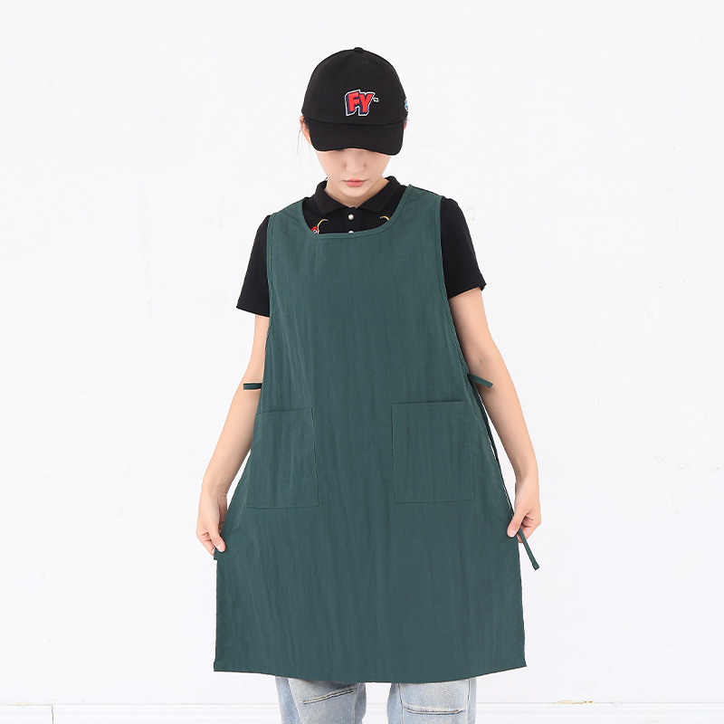 Apron Memasak yang Dapat Dipakai di Depan dan Belakang, Kain Taslon Chef dengan Logo Kustom, Apron Masak Jepang