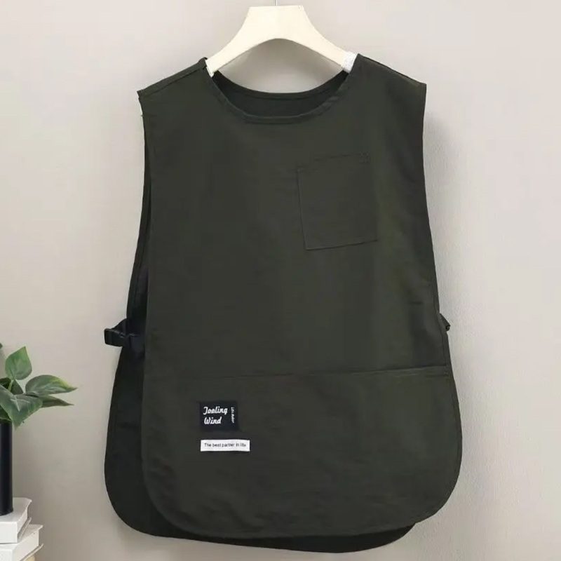 Celemek Pembersih Kustom Uniseks untuk Wanita, Rompi Celemek Ukuran Besar Dua Sisi (Double Sided) untuk Tukang Sepatu (Cobbler), dengan Logo untuk Barista dan Toko Cukur (Barbershop)